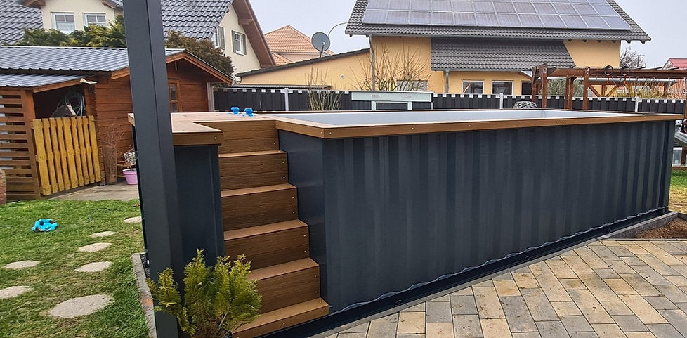 Pool Container 6,2m x 2,5m mit Wärmepumpe, Premium-Paket