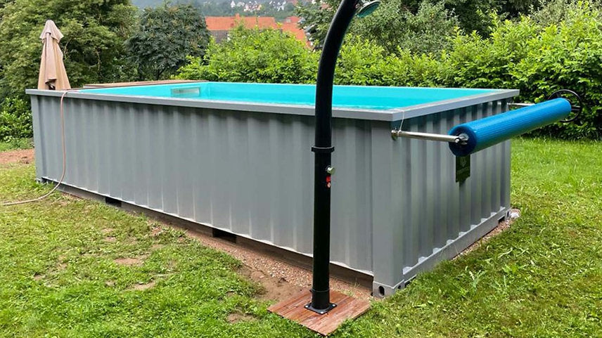 Pool Container 6,2m x 2,5m mit Wärmepumpe, Premium-Paket